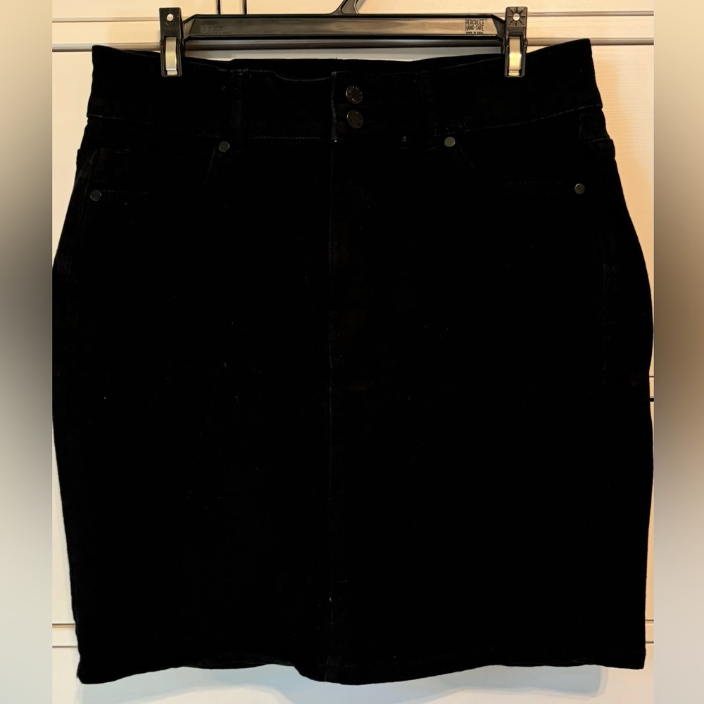 Black denim skirt, size 10 (Australian 14)